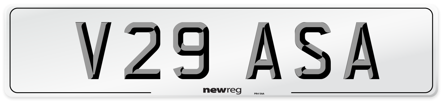 V29 ASA Number Plate from New Reg